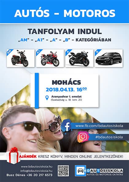 bd autósiskola kresz tanfolyam mohács 2018.04.13